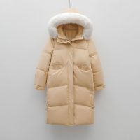 90白鸭绒新国标新款冬季保暖大毛领休闲宽松羽绒服女外套