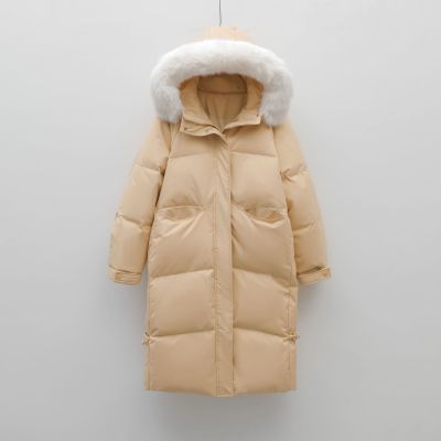 90白鸭绒新国标新款冬季保暖大毛领休闲宽松羽绒服女外套