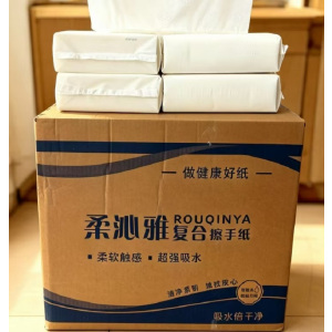 柔沁雅 RQY-180 双层复合擦手纸 210*210mm 180抽/包 20包/箱(计价单位:箱)