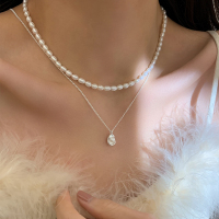 s925纯银项链女小众气质精致锁骨链轻奢淡水珍珠吊坠颈链银饰送女朋友老婆情人节七夕生日礼物