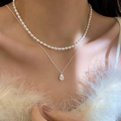 s925纯银项链女小众气质精致锁骨链轻奢淡水珍珠吊坠颈链银饰送女朋友老婆情人节七夕生日礼物
