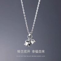 s925纯银郁金香项链女锁骨链轻奢小众设计感高级吊坠2024新款颈链送女朋友老婆情人节七夕生日礼物