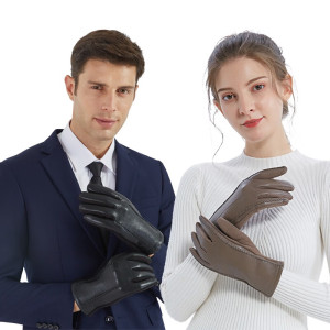 艾丝雅兰 A-F723(A) 奢享触屏软皮手套双人装 女款卡其色 德绒+男款黑色 精品PU皮 单组价 女款卡其色德绒+男款黑色精品PU皮