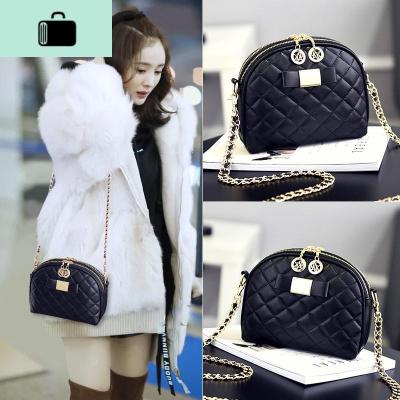 迷你小包包女新款2020韩版潮百搭时尚链条蹦迪斜挎包质感菱格黑包NEW LAKE女斜挎包