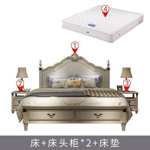 森美人美式床实木床1.8米双人床主卧床现代简约储物欧式婚床花公主床