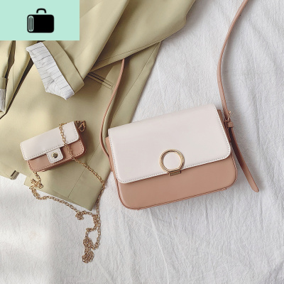 包包2020新款潮撞色小方包单肩斜挎包女网红ins百搭复古NEW LAKE女斜挎包