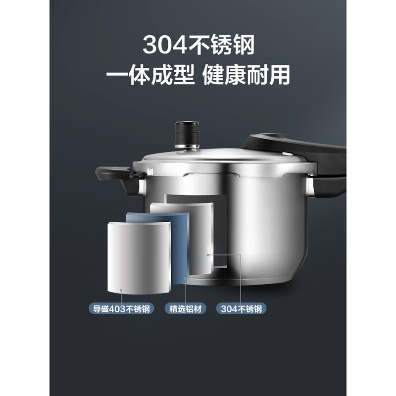 苏泊尔SUPOR 蓝眼304不锈钢压力锅20cm高压锅燃气电磁炉通用YW20S1 单台