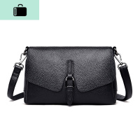 头层牛皮女包新款2020皮单肩斜挎包女时尚百搭大容量女士小包包NEW LAKE 黑色女斜挎包