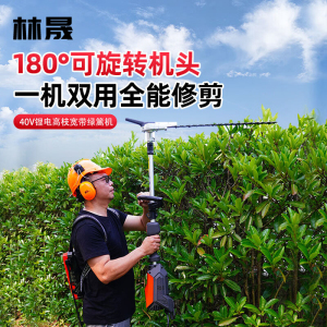 林晟电动高枝宽带绿修剪机锂电池笆剪充电式高空绿化修枝机LS340KDD