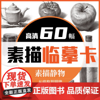 从结构到明暗单体静物高清临摹卡文创作品礼物贺卡60幅精美原画手绘素描单体静物袋装活页艺术明信片名师作品 一线美育