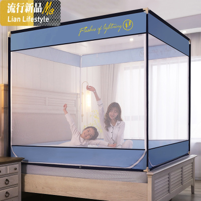 新款蒙古包蚊帐2米床支架家用公主风1.8m加密加厚纹账欧式防摔1.2 三维工匠