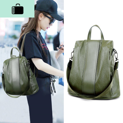 2019新款韩版潮皮皮双肩包包女士大容量休闲百搭防盗软皮背包NEW LAKE