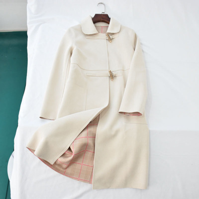 SUNTEKYZW360柜子做工~香*新款韩版淑女气质宽松牛角扣麂皮绒风衣外套女风衣