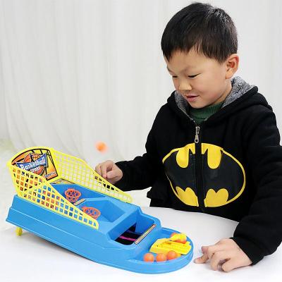 桌上篮球桌面篮球桌上投篮机手指弹射游戏专注力迷你弹球桌游儿童玩具单人四篮大号共16球