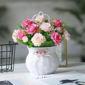 维诺亚客厅假花挂墙仿真花卫生间装饰花篮挂墙壁挂式卧室仿真花温馨浪漫
