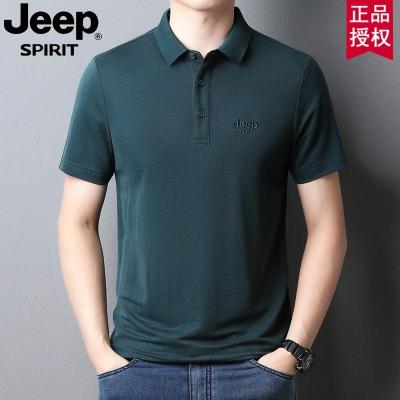 JEEP吉普男士短袖T恤POLO衫胸标商务中年夏季透气