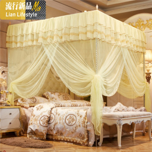 农村蚊帐新款夏天落地三挂钩家用加密1.35米1.8m卧室蚊帐公主风 三维工匠