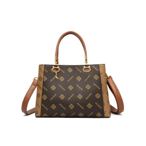 新款包包女复古大容量手提包高级感印花pu托特包轻奢单肩斜挎包包