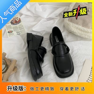 SUNTEK乐福鞋小皮鞋女2023年春季新款复古英伦风小众设计感工作上班单鞋