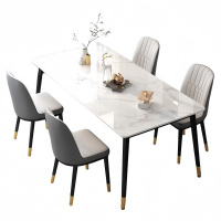 悦兴诚岩板餐桌长180cm+4椅套