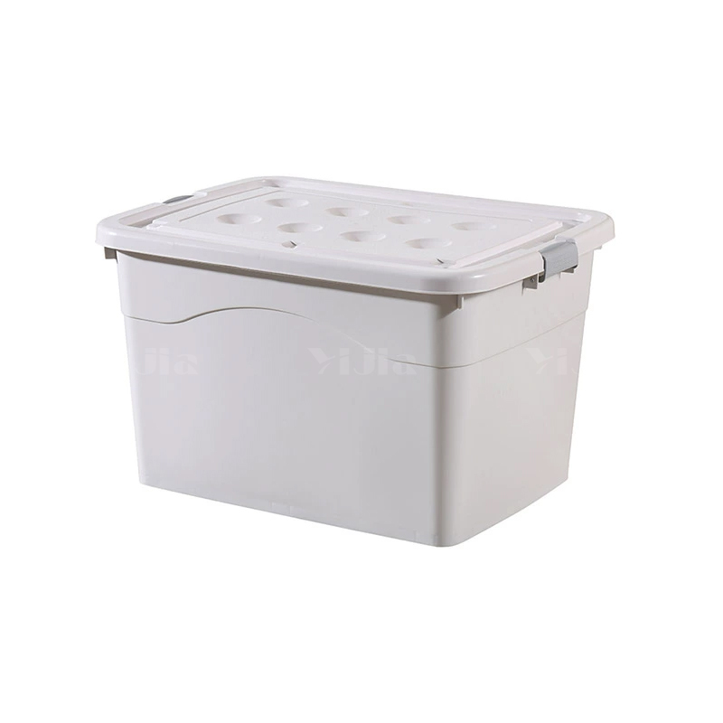 翌嘉YJ4120507 塑料收纳箱带盖子储物整理箱存放箱 白色 560*400*330
