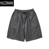 HLCOMAN高街设计感小众休闲后拉链西装短裤男夏季宽松直筒阔腿运动五分裤