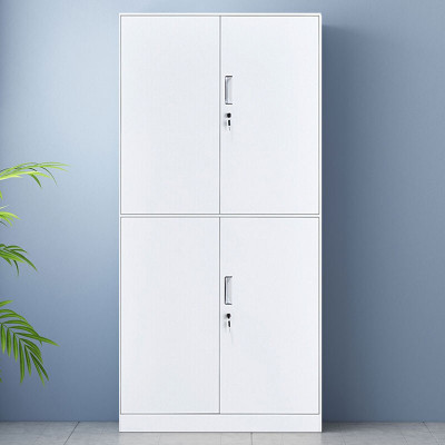 绵冠文件柜拆装办公柜钢制铁皮柜资料柜档案柜储物柜 纯白拆装通双节文件柜