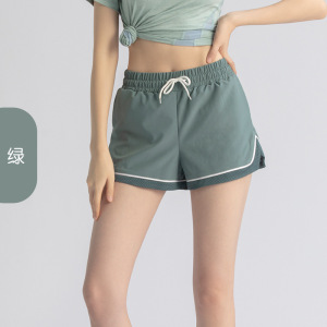 健身跑步短裤女夏假两件防走光宽松裸感运动服休闲裤短袖