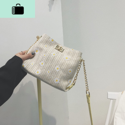 夏天网红编包包2020新款高级感女包洋气百搭链条编织单肩斜挎包NEW LAKE女斜挎包