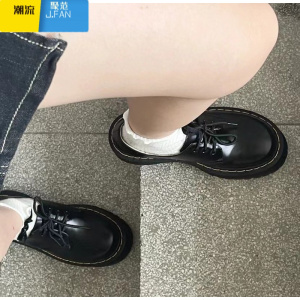 聚范显腿长~杨幂同款厚底马丁小皮鞋女复古英伦学院风圆头玛丽珍单鞋