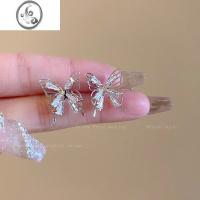 JiMi镂空蝴蝶锆石耳钉女夏季轻奢高级感小众设计独特耳环气质名媛耳饰