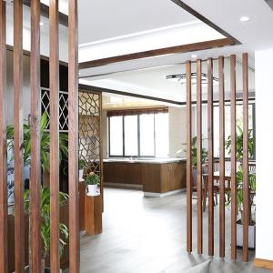 北欧屏风隔断格栅客厅实木入玄关隔断墙家用卧室房间分隔免打孔 隔断5*8*(221-250)cm6根 整装
