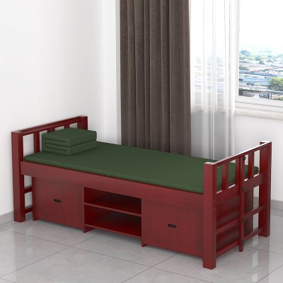 臻远 ZY-JFJJ-12 实木单人床公寓床营房宿舍床木质单人床含床下柜