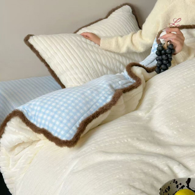 冬日暖绒~ | ins清新兔毛绒四件套防静电 秋冬花牛奶绒保暖床品