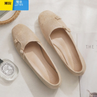 聚范皮版~晚晚鞋一脚蹬懒人通勤平底豆豆鞋四季瓢鞋法式单鞋女