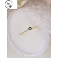 JiMiLoslie|原创小众设计复古祖母绿轻奢银银镀金小众叠戴戒指指环