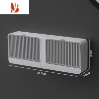 三维工匠免打孔壁挂双格肥皂盒卫生间沥水带盖肥皂架学生带盖宿舍香皂盒子 双格深灰色