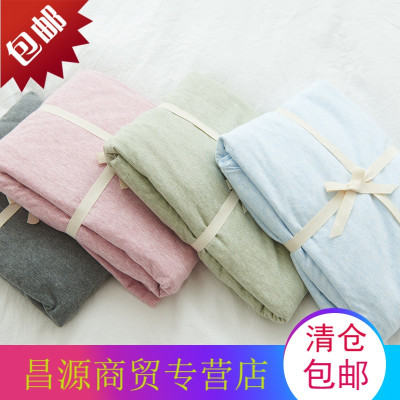 纯棉单人针织棉床单单件全棉纯色天竺棉床罩1.5/1.8m床笠