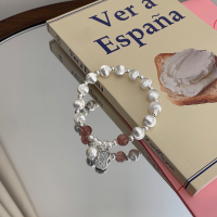 s925纯银草莓晶手链轻奢小众精致招财纳福手串女款送闺蜜礼物送女朋友老婆情人节七夕生日礼物