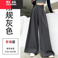 YIBUSHENG高级感西装阔腿裤女春季2024新款设计感高腰垂感宽松休闲拖地裤裙