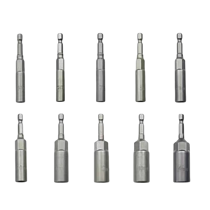 智铮朗月 强磁六角批头套筒加深手电钻套筒(5.5-14) 10件 套