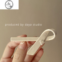 JiMi少女丝带 法式复古醋酸交叉蝴蝶发夹子高级感小众设计ins刘海边夹