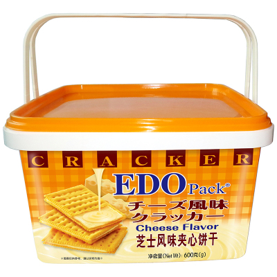 edopack夹心饼干乳酸菌芝士网红零食小吃休闲食品苏打礼盒装整箱芝士味夹心饼干600g*2盒随机混合：不同口味请留言或联系客服-