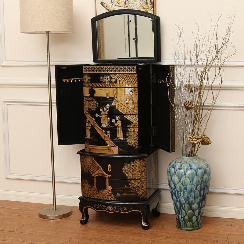 卧室柜子靠墙收纳柜木质斗柜ciaa八斗柜装饰柜子新中式首饰柜抽屉柜