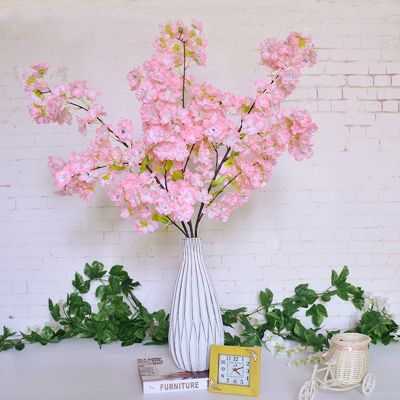 纳爱家(naaijia)仿真樱花树婚庆假樱花树道具装饰假桃花树-樱花深粉色（4叉）5支装