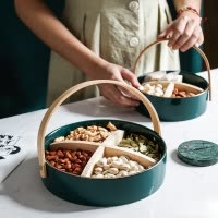 美帮汇水果盘客厅家用茶几创意现代北欧风格糖果盒零食盘干果盘