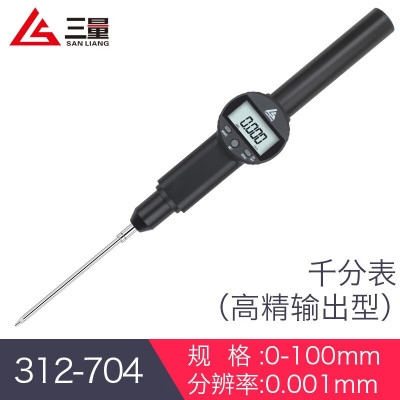 三量 防震百分表指示表小表盘千分表指针式量表精度 312-704数显0-100mm 千分表输出