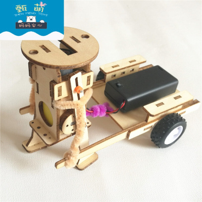 坦克车科技小发明小制作diy材料包学生科技课手工作业拼装玩具小人拉车（电动款）材料包
