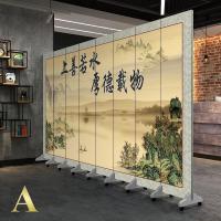 中式实木屏风隔断时尚客厅卧室简约玄关办公室书房移动折屏 A款8扇(高1米8宽3米2)