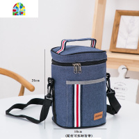 封后圆形保温桶饭盒袋套加厚铝箔早餐带饭兜碗手提包时尚饭盒便当盒包 FEN #0903筒方包18x18x22cm适合2L保